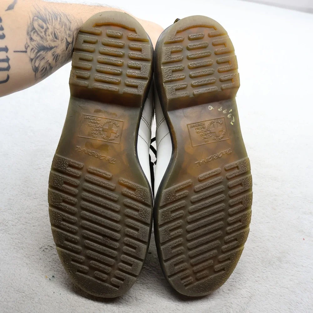 Dr. Martens Unisex M10 W11 Combat Boots White Church Ankle Lace Up Casual AW004